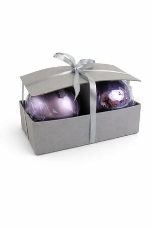 Fialové kulaté svíčky 2 ks II. jakost