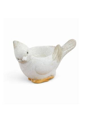 Krémszínű madár alakú gyertyatartó