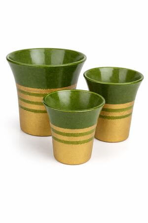 Zelenozlaté nádoby 3-set