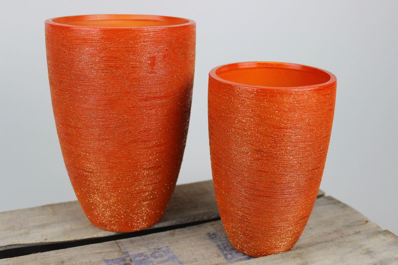 Narancssárga csillogó váza 2-készlet