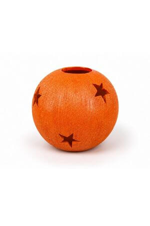 Oranžový kulatý třpytivý svícen 13cm