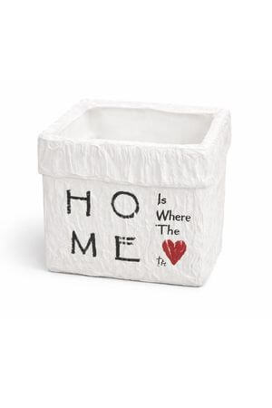 Fehér szögletes vintage kerámia virágcserép 15cm