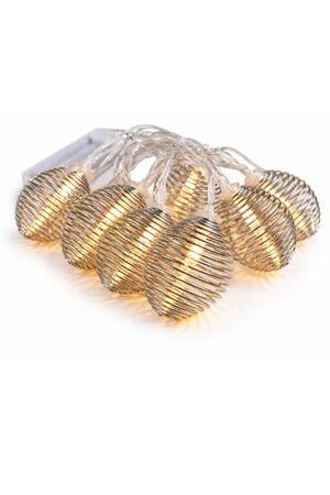 Szürke karácsonyi fényfüzér lámpásokból 160cm