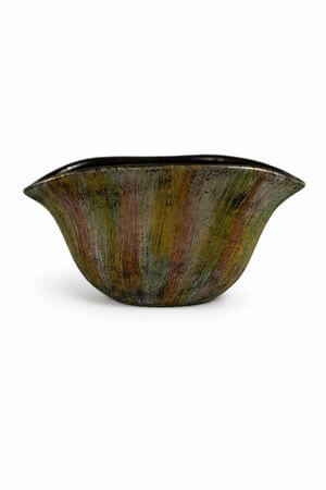 Karcolt kerámia váza 21cm