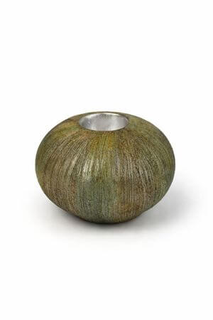 Žíhaný keramický svícen na čajovou svíčku 15cm