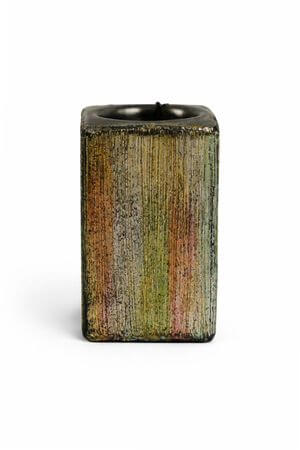 Žíhaný keramický svícen na čajovou svíčku 10cm