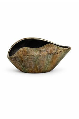 Žíhaná keramická váza ve tvaru mušle 29cm