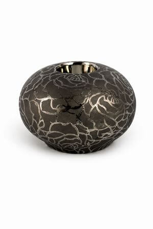 Šedý keramický svícen na čajovou svíčku 15cm