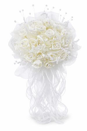 Krémová kytica zo saténových stužiek