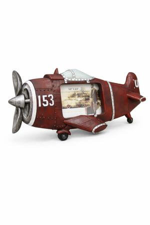 Červený tmavý fotorám ve tvaru letadla