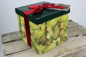 Červeno zelená vánoční dárková krabice 10cm