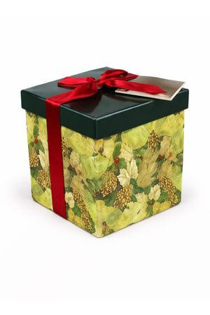 Červeno zelená vánoční dárková krabice 10cm