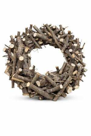 Hnedý prírodný veniec z odrezkov smreka 40cm