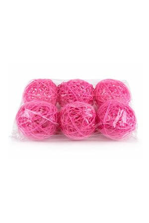 Cyklámenová proutěné dekorační kulky 7cm