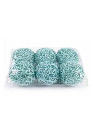 Modré prútené dekoračné guľky 7cm