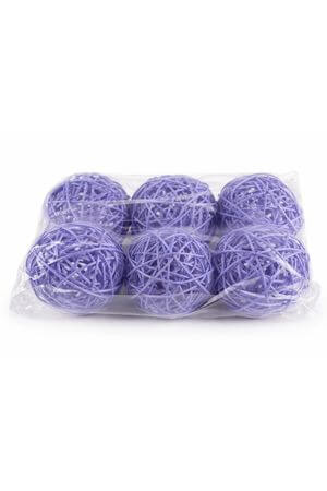 Fialové proutěné dekorační kulky 9cm