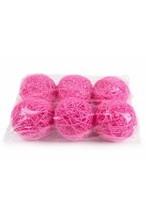 Cyklámenová proutěné dekorační kulky 9cm