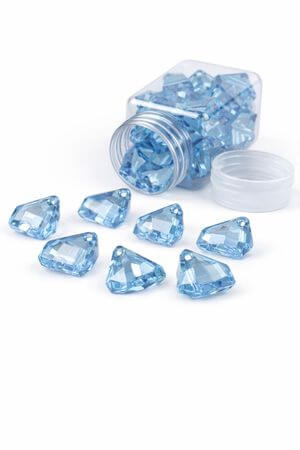 Modré dekorační kamínky ve tvaru krystalů 20ks