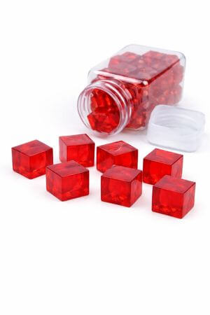 Piros kocka alakú dekorkövek 80db