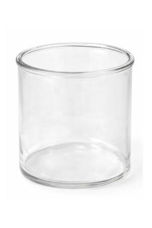 Priehľadná sklenená váza v tvare valca 18cm