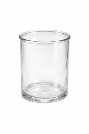 Priehľadná sklenená váza v tvare valca 17cm