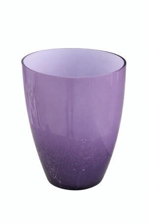 Lila üveg váza orchideára 20cm