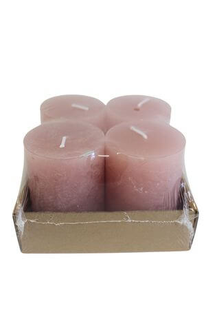 Ružové adventné sviečky 4ks 8cm