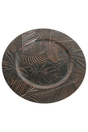 Réz színű dekor tálca Monstera 33cm