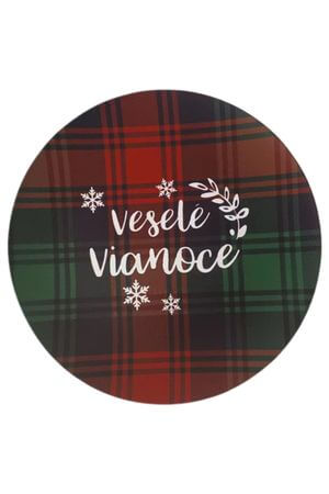 Károvaný klubový tanier Veselé Vianoce 33cm
