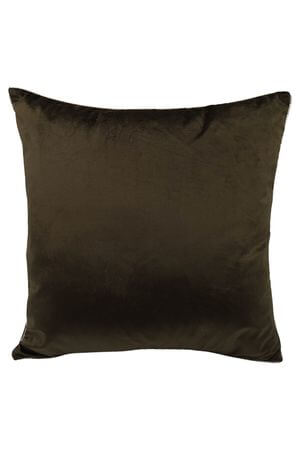 Zeleno hnědý sametový polštář 45cm