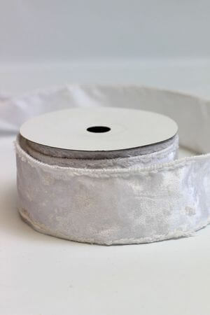 Biela zamatová stuha 6cm 10m