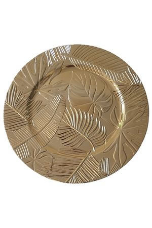 Arany dekor tálca Monstera 33cm