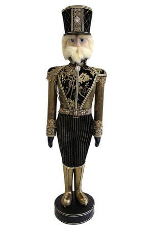 Luxusný čierno zlatý Luskáčik 105cm