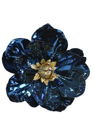 Modrá lesklá magnólia na štipci 12cm