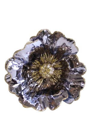 Fialová lesklá magnólia na štipci 14cm