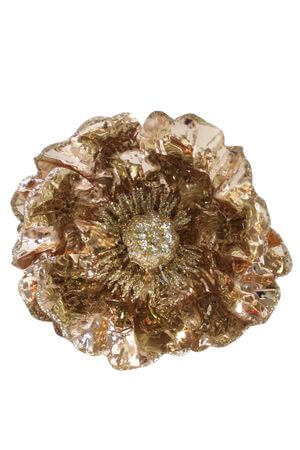 Rose gold leská magnólia na štipci 14cm