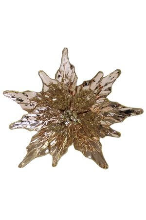 Rose gold leská vianočná ruža 27cm