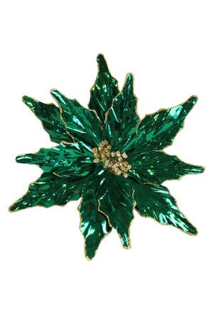 Smaragdovo zelená leská vianočná ruža 27cm