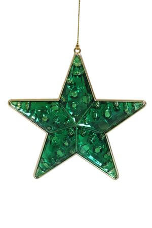 Zelená vánoční ozdoba Hvězda 11cm