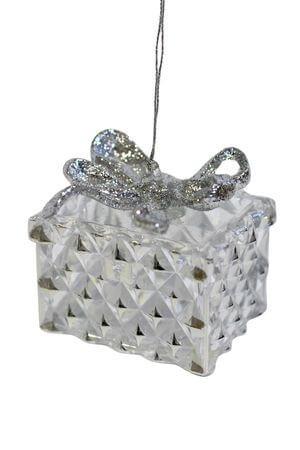 Strieborná vianočná ozdoba Darček 6cm