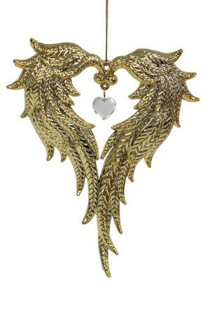 Zlatá vianočná ozdoba anjelské krídla 15cm