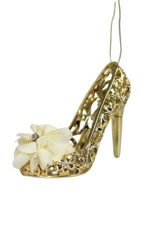 Zlatá vianočná ozdoba lodička 8cm