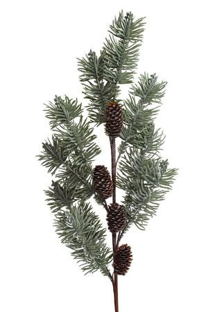 Zelená jehličnatá větvička s šiškami 62cm