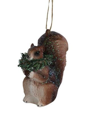Natur karácsonyfadísz mókus 9cm