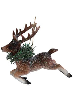 Natur karácsonyfadísz szarvas 10cm