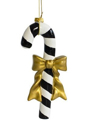 Fekete-arany karácsonyfadísz nyalóka 17cm