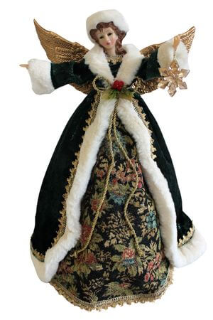 Smaragdovo zelený vianočný anjel 40cm