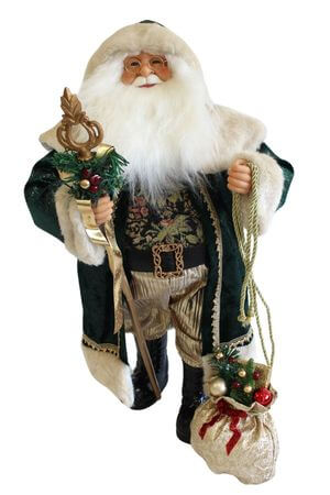 Smaragdovo zelený Mikuláš dekorácia 64cm