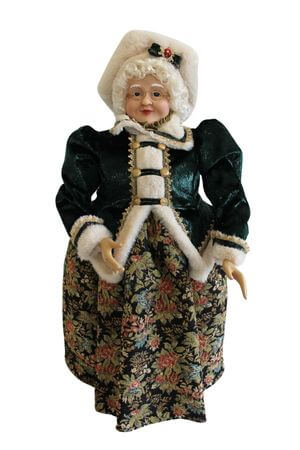 Smaragdovo zelená pani Mikulášová dekorácia 64cm