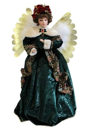 Smaragdovo zelená svietiaca vianočná víla 84cm